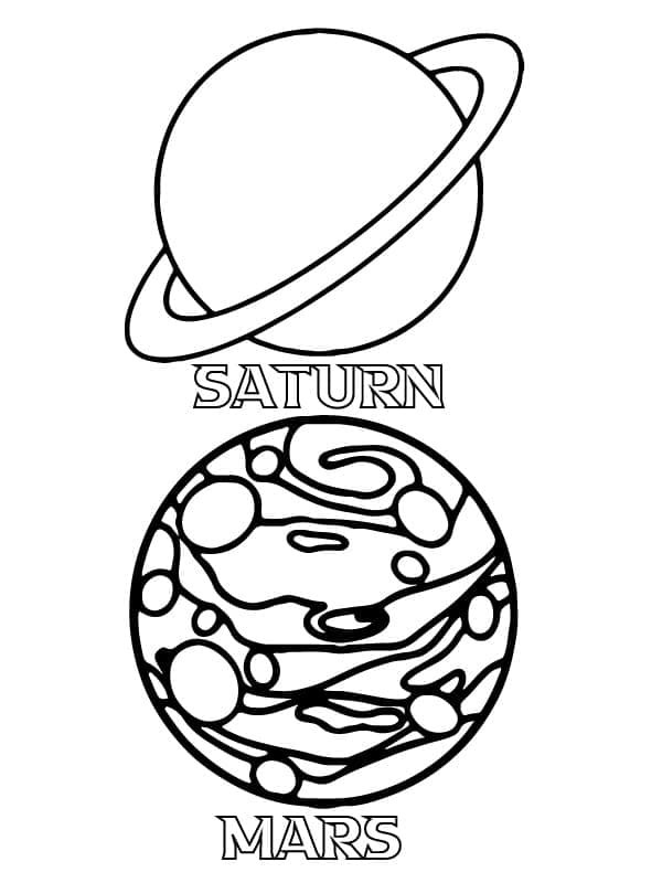 Saturn und Mars