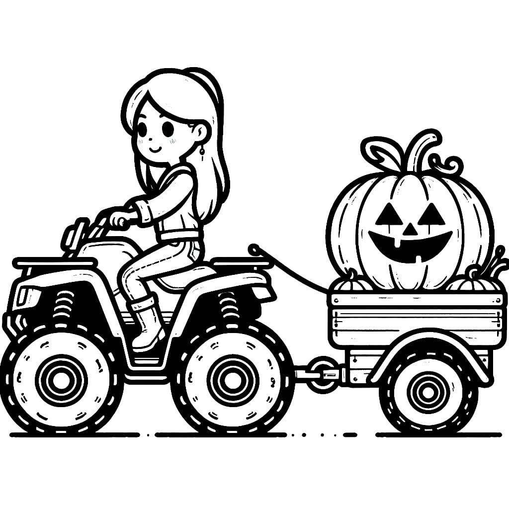Mädchen fährt Kürbisquad