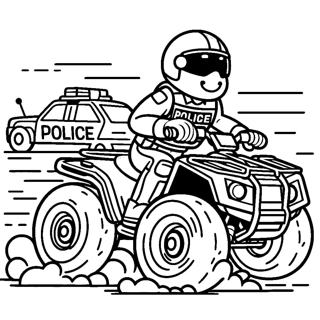 Polizei fährt Quad