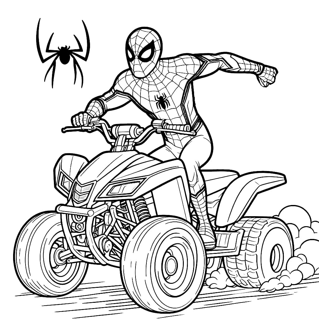 Spiderman fährt Quad