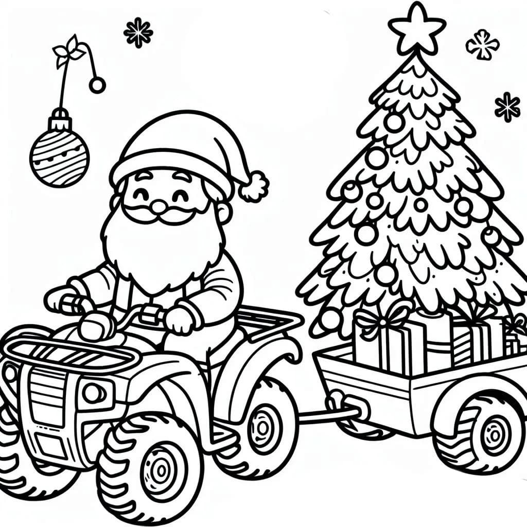 Weihnachtsmann fährt Quad