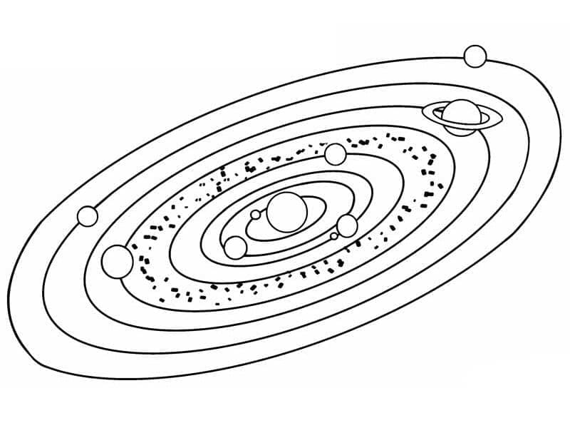 Zeichnung des Sonnensystems