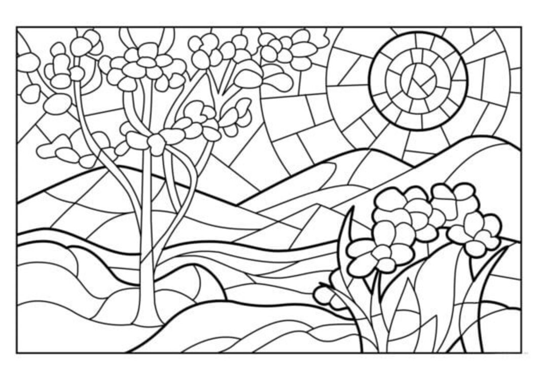 Geometrisches Sonnenuntergang muster zeichnen