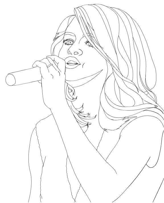 Selena Gomez einfach zeichnen