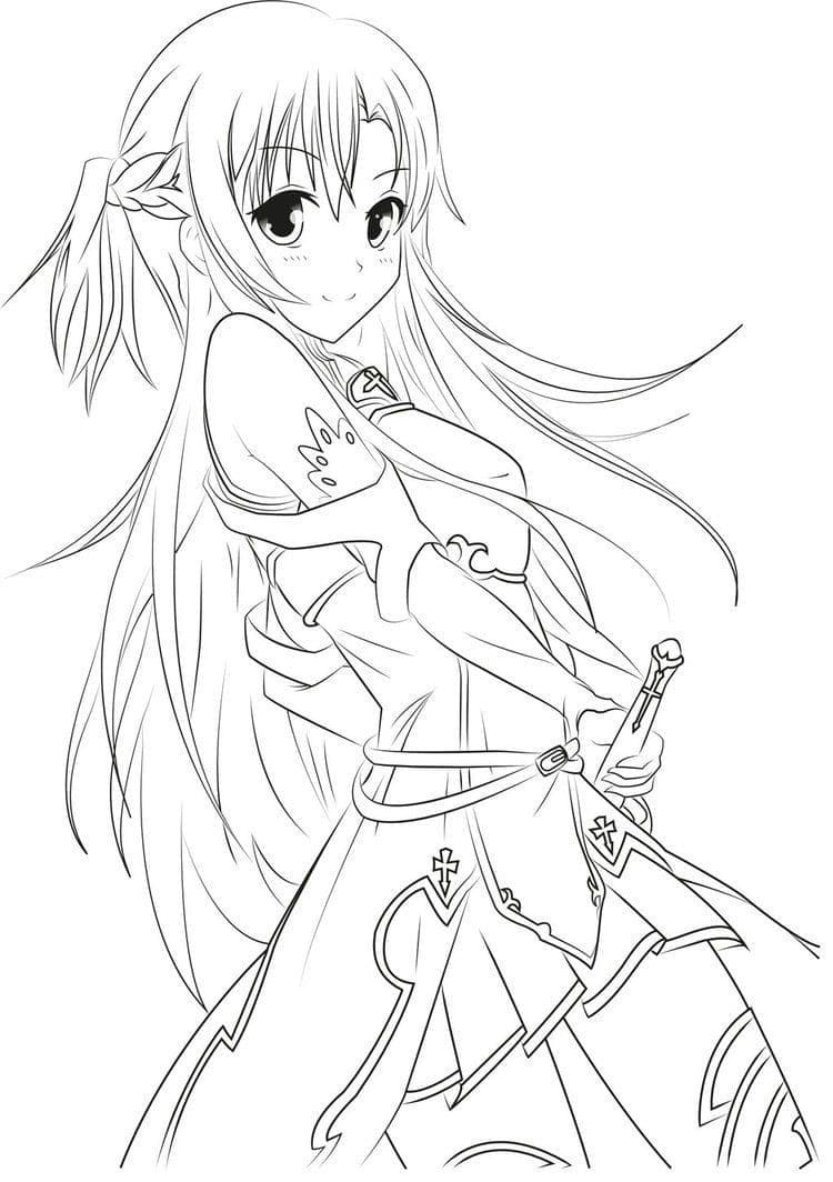 Zeichne Asuna in Sword Art Online