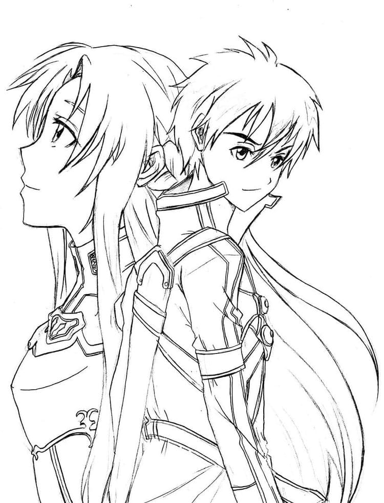 Zeichne Asuna mit Kirito