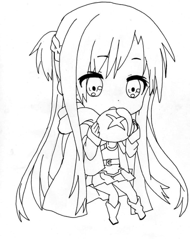 Zeichne chibi Asuna aus Sword Art Online