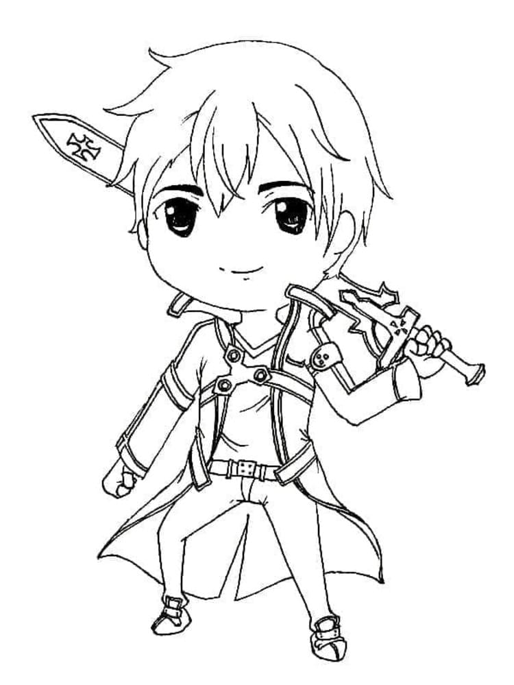 Zeichne chibi Kirito aus Sword Art Online