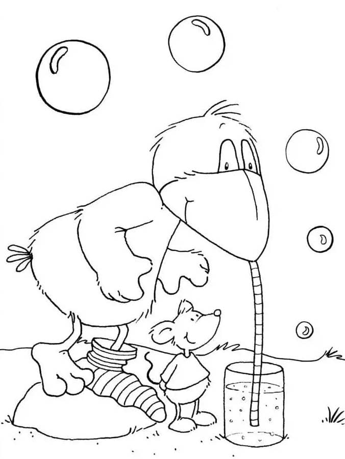 Zeichne Der kleine Rabe Socke druckbar für Kinder