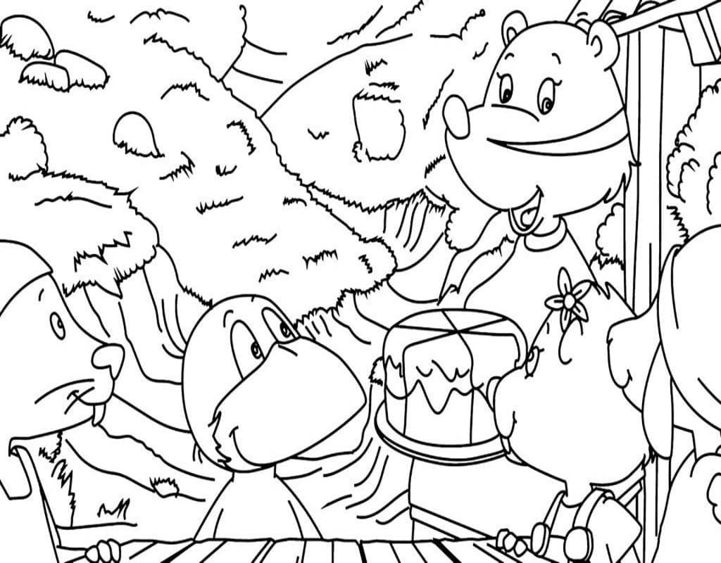 Zeichne Der kleine Rabe Socke für Kinder