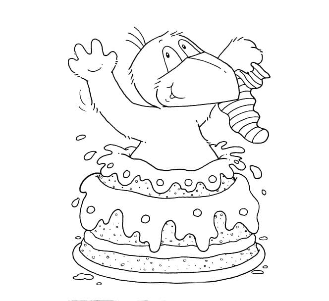 Zeichne Der kleine Rabe Socke Glücklich