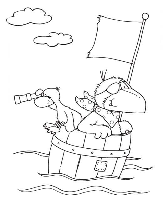 Zeichne Der kleine Rabe Socke lustig