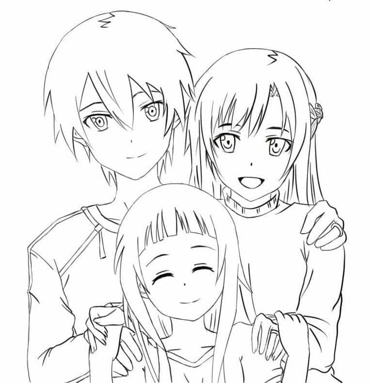 Zeichne die Kirito-Familie