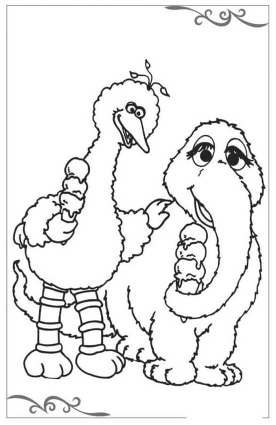 Zeichne die Sesamstraße zum kostenlosen Ausdrucken