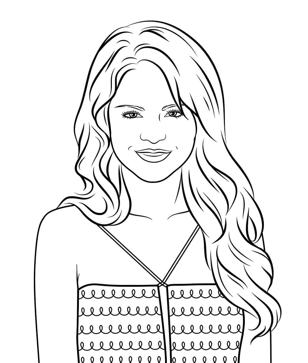 Zeichne ein Porträt von Selena Gomez