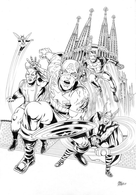 Zeichne ein Superhelden bild