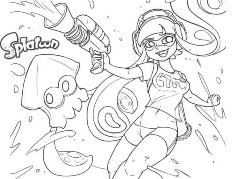 Zeichne einen Druck Splatoon