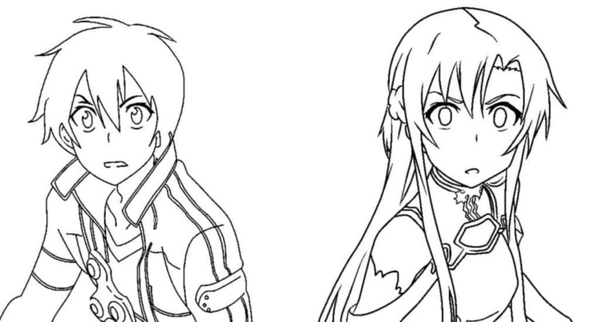Zeichne Kirito mit Asuna