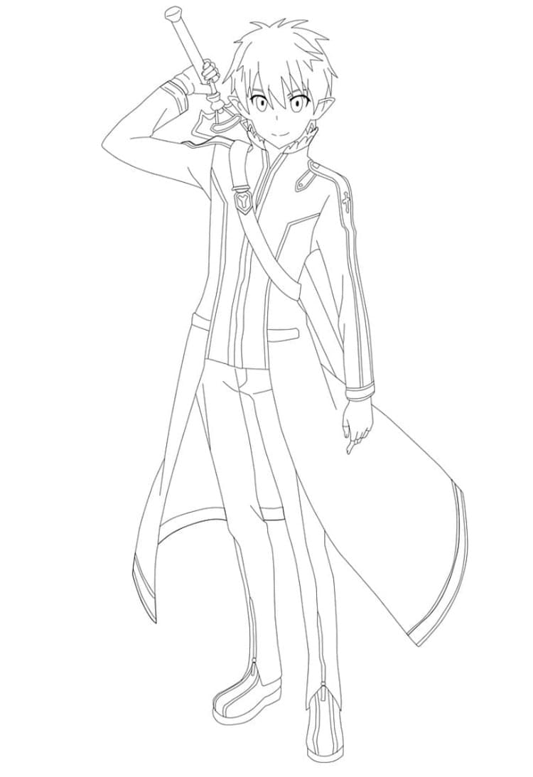 Zeichne Kirito Sword Art Online