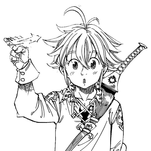 Zeichne Meliodas glücklich