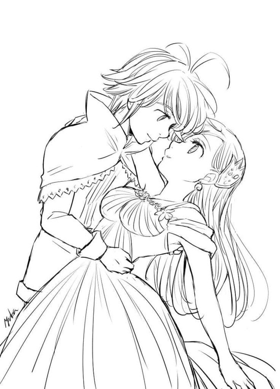 Zeichne Meliodas und Elizabeth