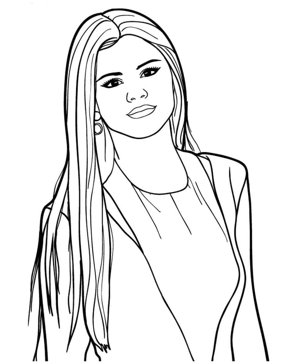 Zeichne Selena Gomez Ausdrucken