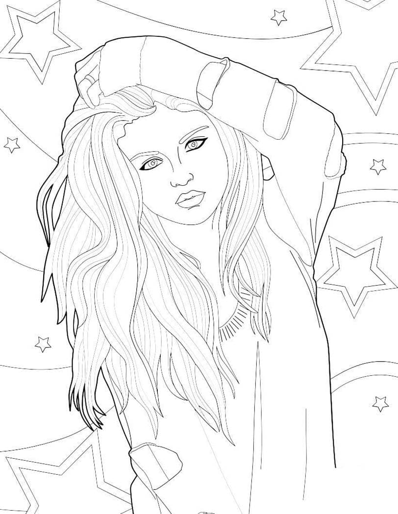 Zeichne Selena Gomez kühl