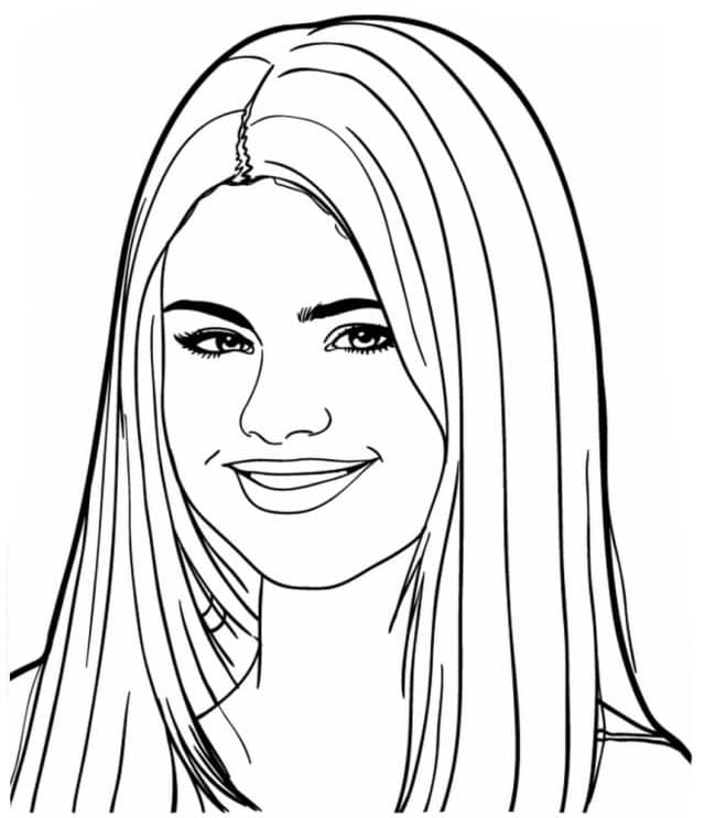 Zeichne Selena Gomez lächelnd