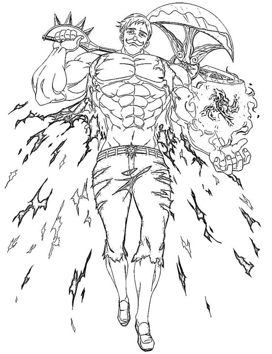 Zeichnung Escanor in Seven Deadly Sins