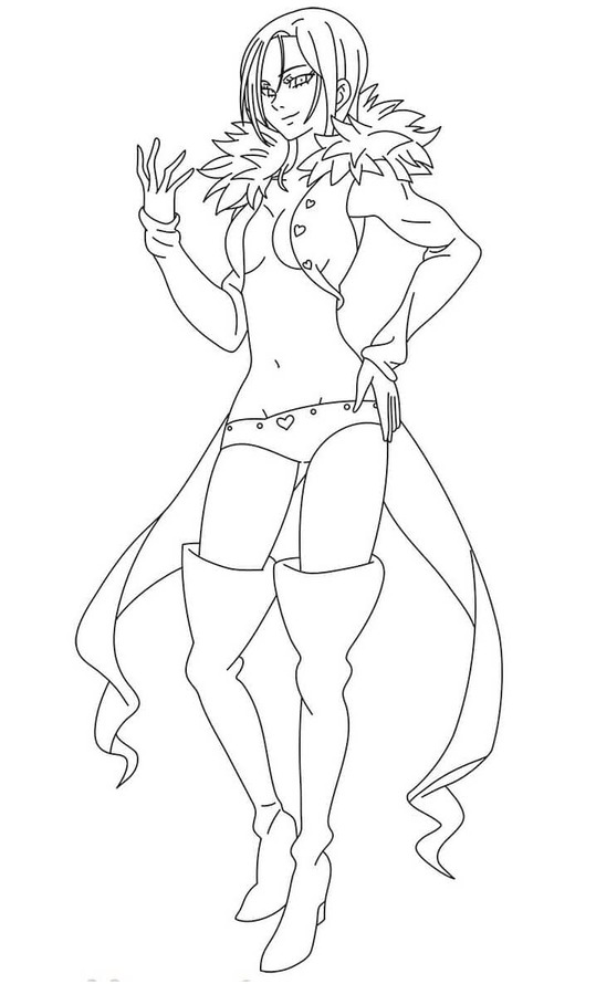 Zeichnung Merlin aus Anime Seven Deadly Sins