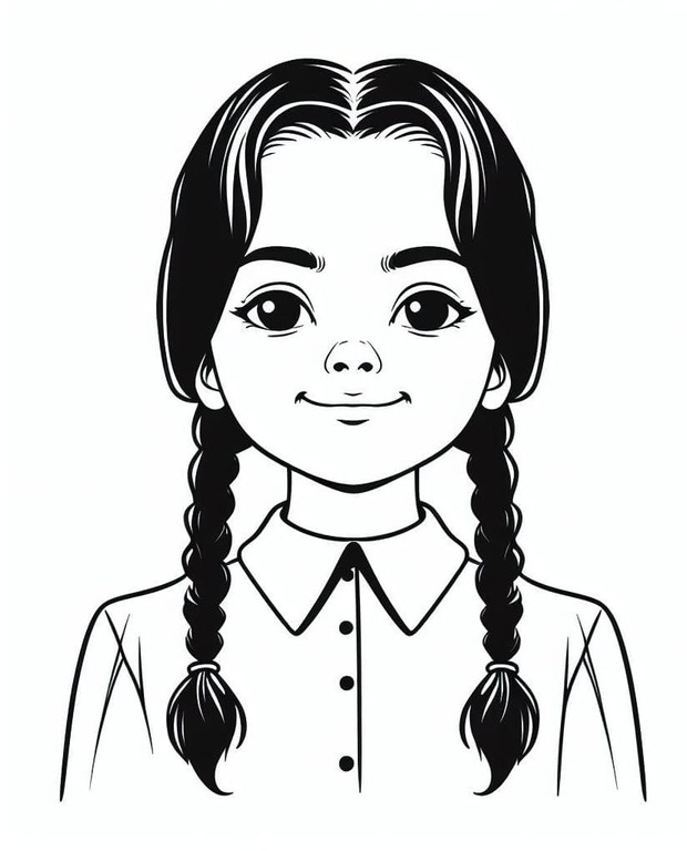 Wednesday Addams zum Ausdrucken