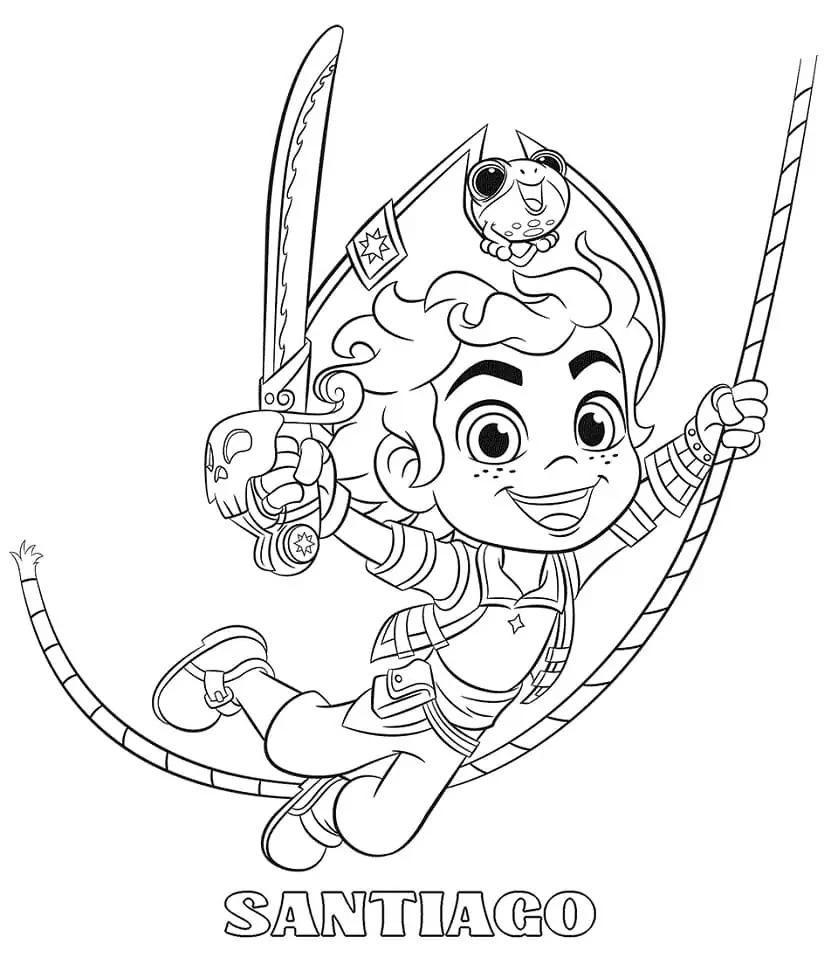 Druckbar zeichnen Sie Santiago der Meere