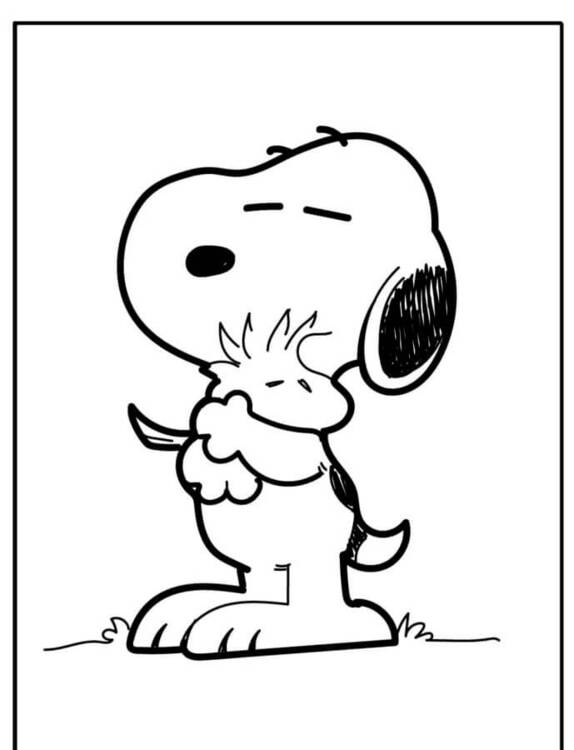 Snoopy umarmt Woodstock