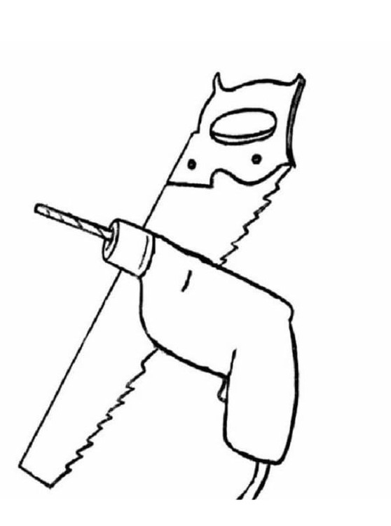 Werkzeuge Säge und Bohrmaschine