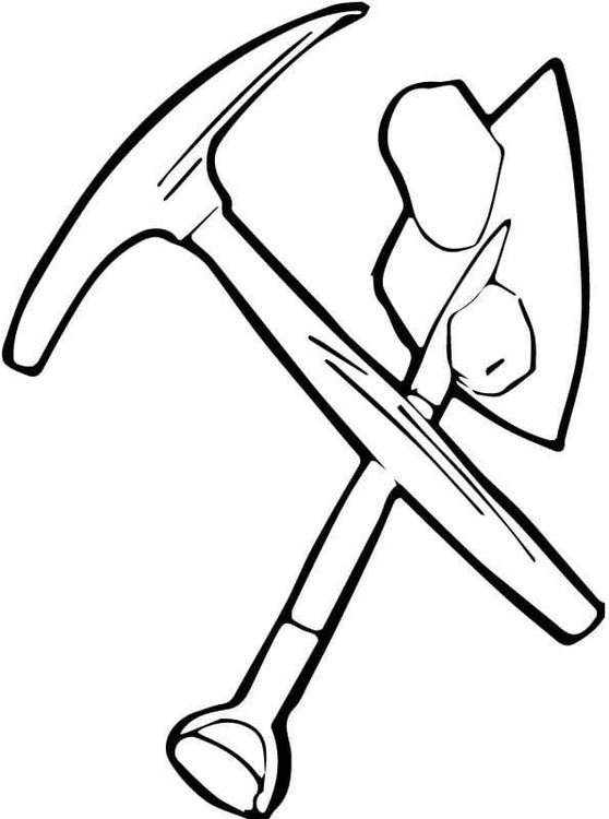 Werkzeuge Schaufel und Spitzhacke