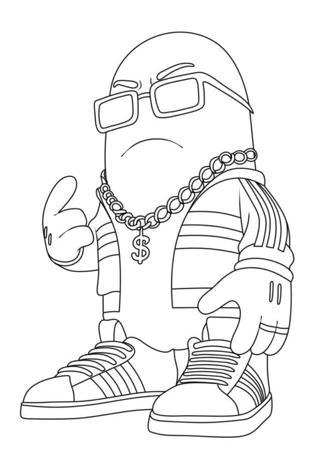 Zeichne Brainrot Rot Gangster Potato