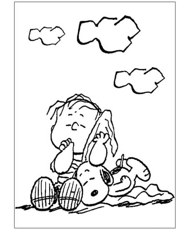 Zeichne schlafenden Linus und Snoopy