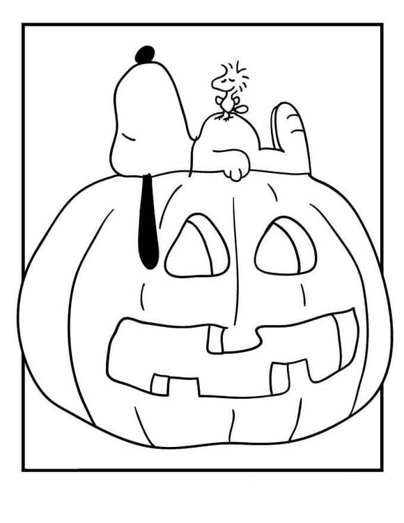 Zeichne Snoopy und Kürbis Woodstock