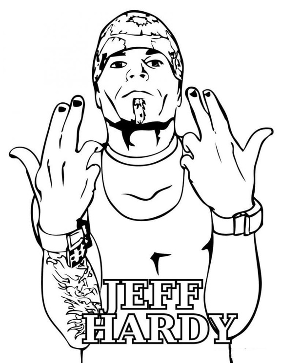 Zeichne WWE Wrestler Jeff Hardy