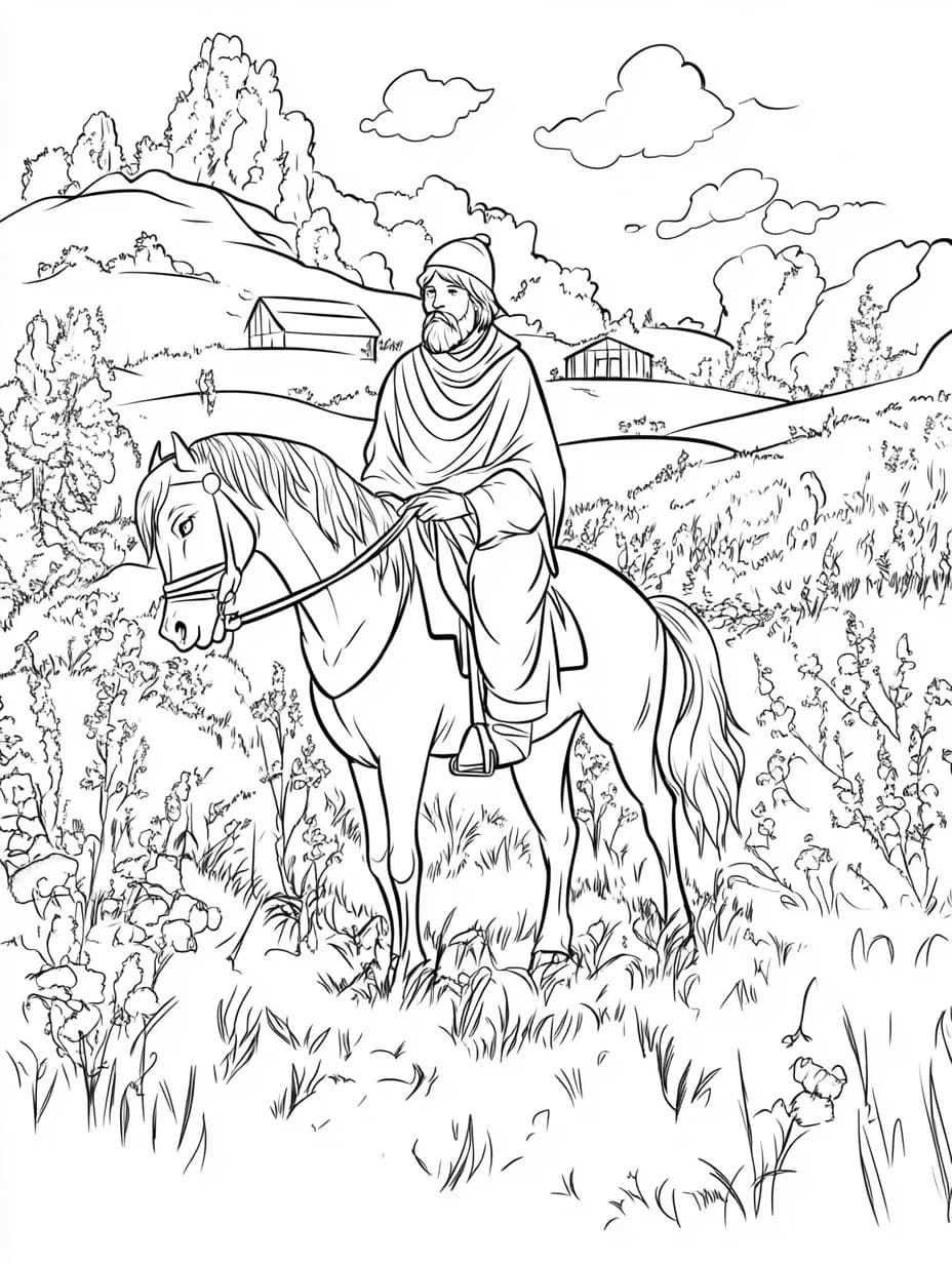 Zeichnen Sie Sankt Martin 6