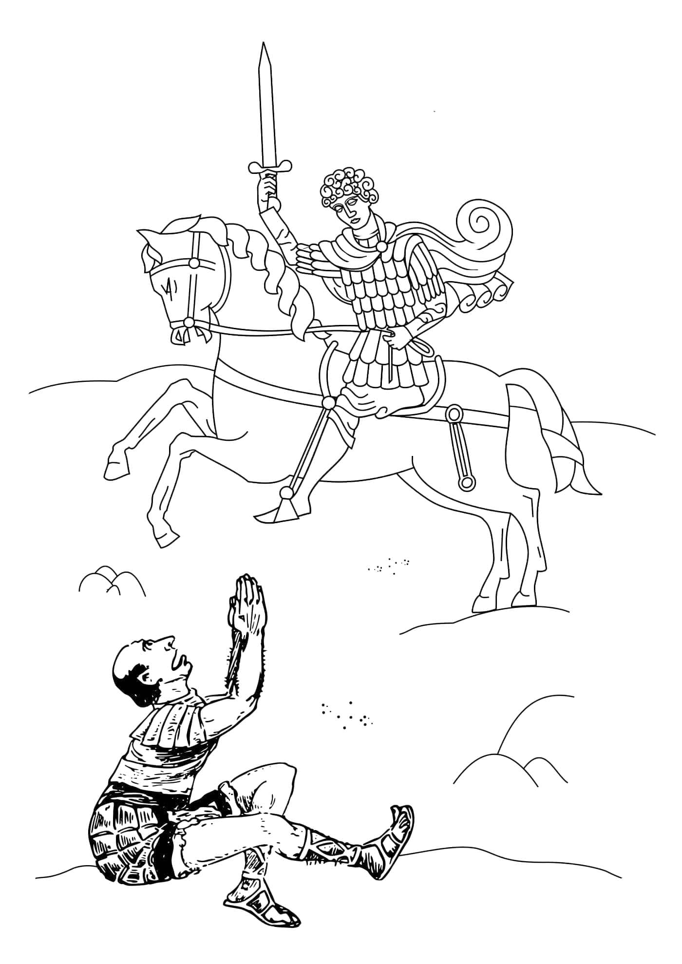 Zeichnen Sie Sankt Martin einfach