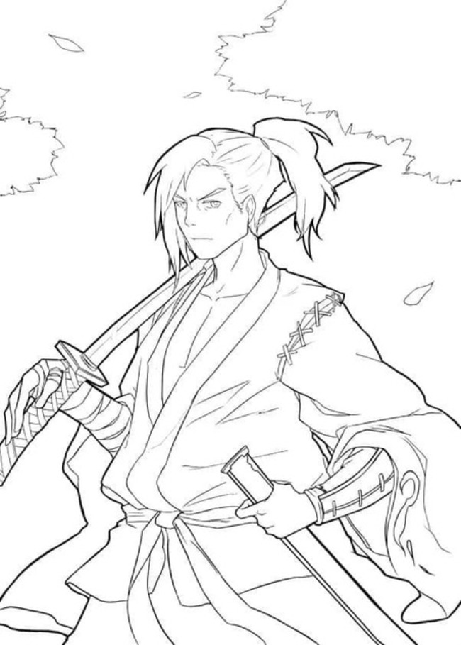 Samurai ausmalbilder