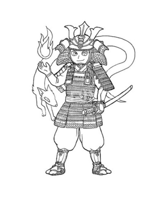 Zeichnung eines Samurai Bildes