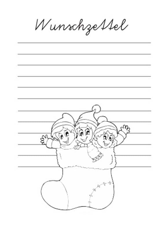 Druckbar Wunschzettel
