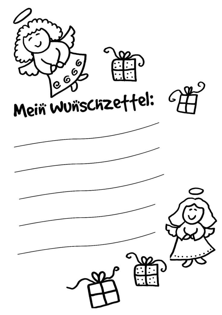Kostenlos druckbar Wunschzettel