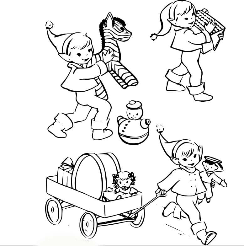 Weihnachtswichtel kostenlos für Kinder zeichnen