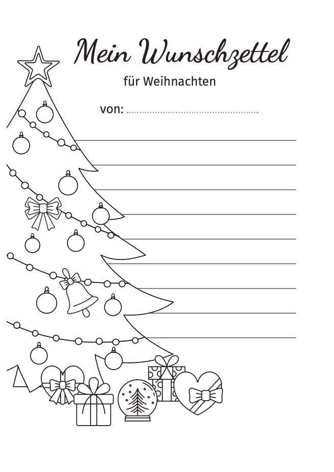 Wunschzettel druckbar