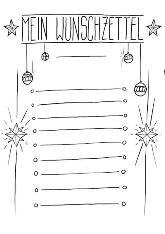 Wunschzettel für Kinder