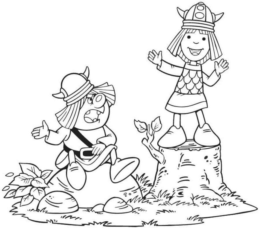 Zeichne Snorre und Wickie