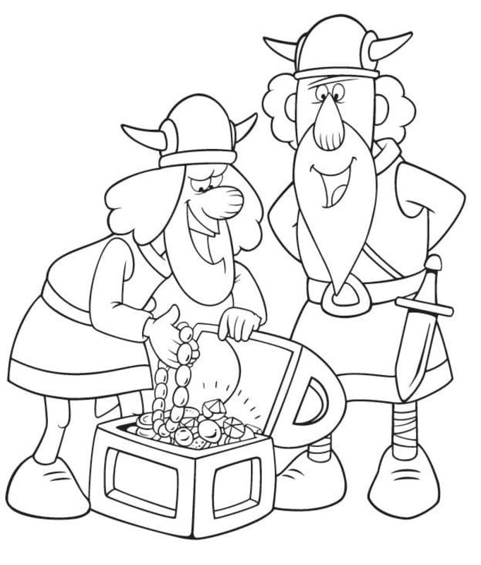 Zeichne Tjure und Urobe von Wickie